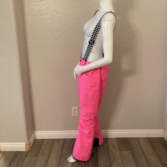 Women's SMN Highland Bib Ski Pants Neon Pink - Picture 10 of 16